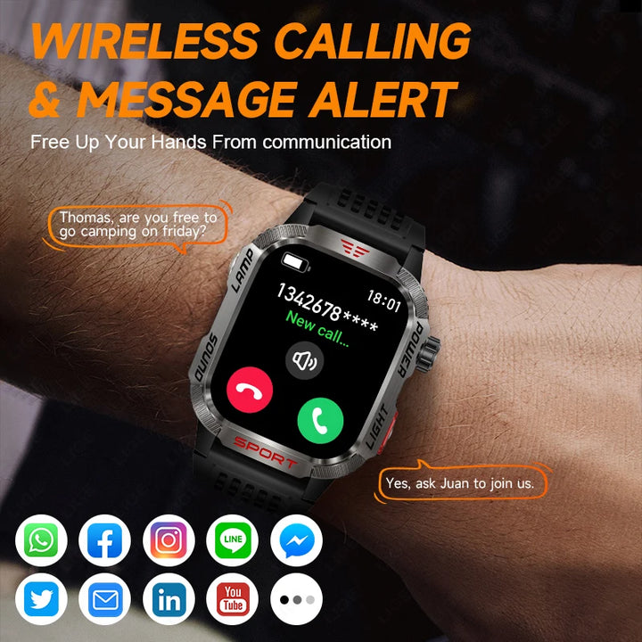 Xiaomi LIGE Military Smartwatch – Bluetooth, Rugged, Long Battery