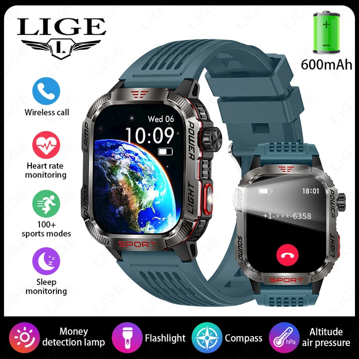 Xiaomi LIGE Military Smartwatch – Bluetooth, Rugged, Long Battery